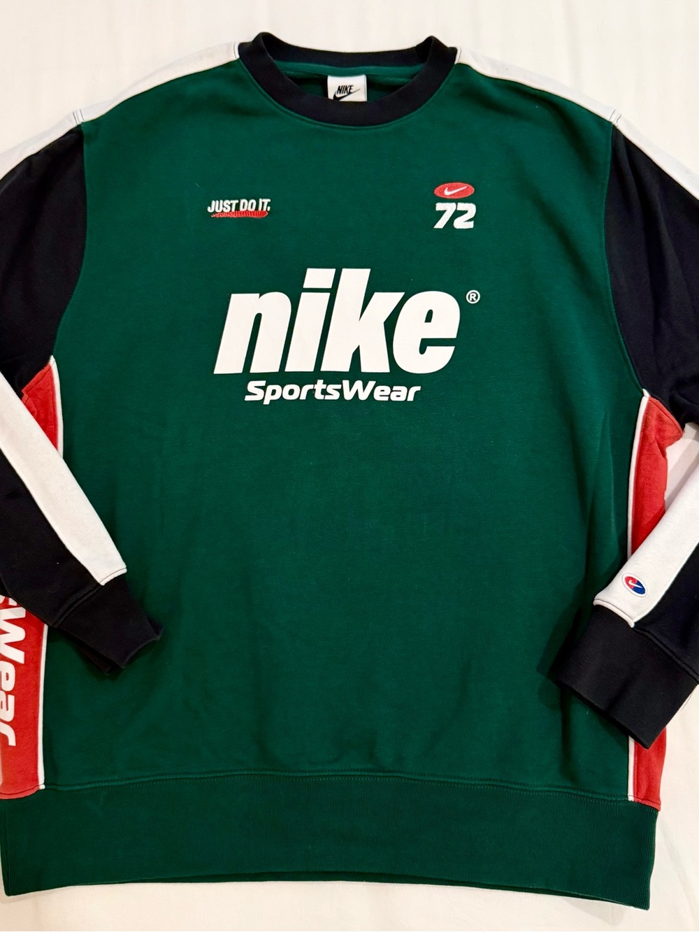 🏈 Nike SportsWear “72” Colorblock Crewneck Sweatshirt — Men’s L